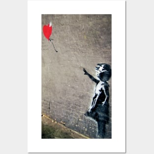 Banksy's Girl with a Red Balloon II Posters and Art